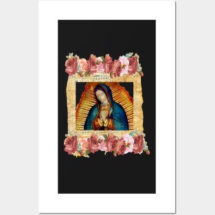 Our Lady of Guadalupe Virgin Mary Mexico Tilma Juan Diego Posters and Art